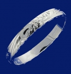 Hawaiian Jewelry Heavy Scroll Bangle 6x2mm