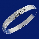 Hawaiian Jewelry Heavy Scroll Cut Out Bangle 6x2mm