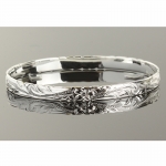 Hawaiian Jewelry Scroll Cut Out One Tone Bangle 6mm